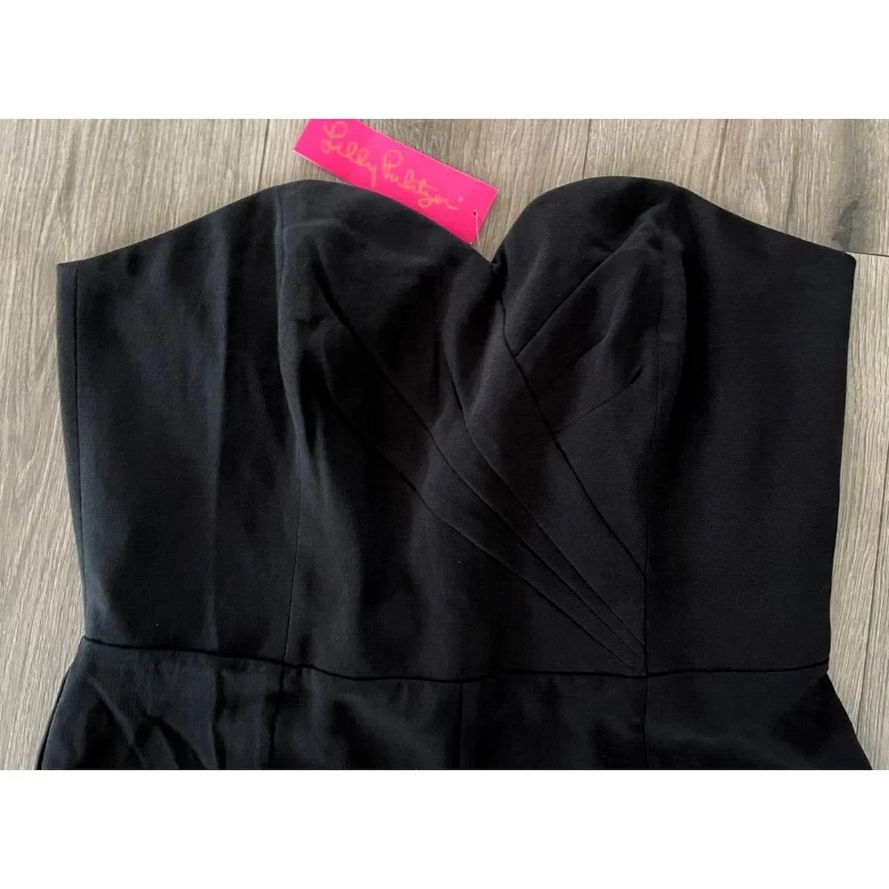 Lilly Pulitzer Womens Kylo Jumpsuit Onyx Black MISSING BELT Wide Leg Sz 16  $198 - Picture 5 of 13